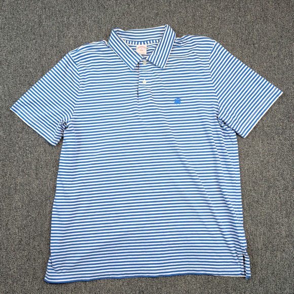 Brooks Brothers Classic Polo XL Blue White Striped Cotton Preppy Nautical Golf — photo 2